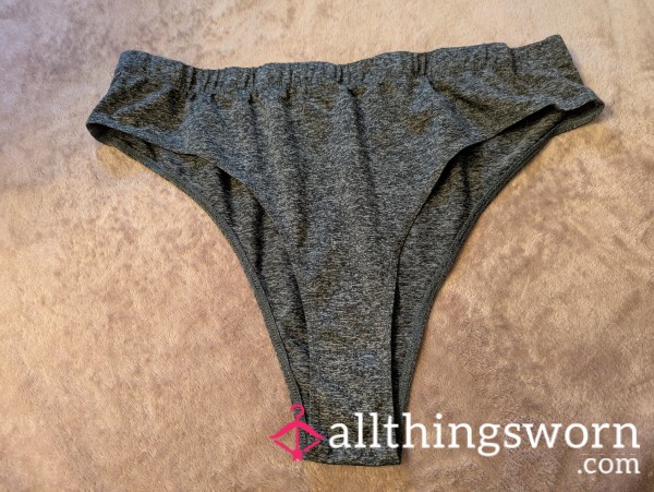 Grey High Leg Brazilian Panties - 24 Hours Wear Included