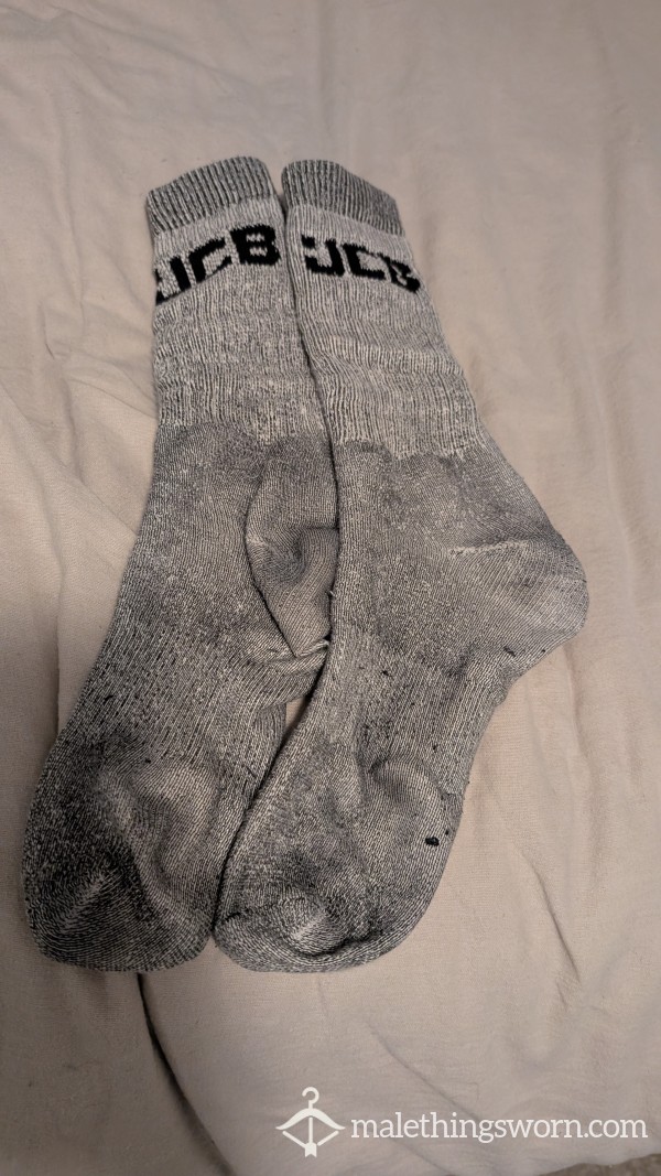 Grey JCB Work Socks 🥵 Double 12 Hour Shift Done A Sealed For You