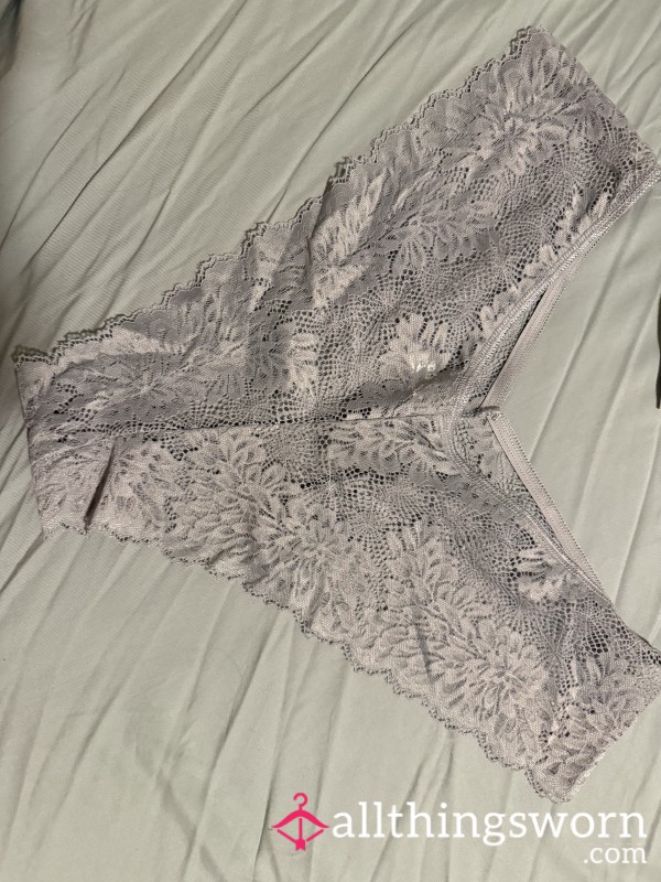 Grey Lace Cheeky Size XL