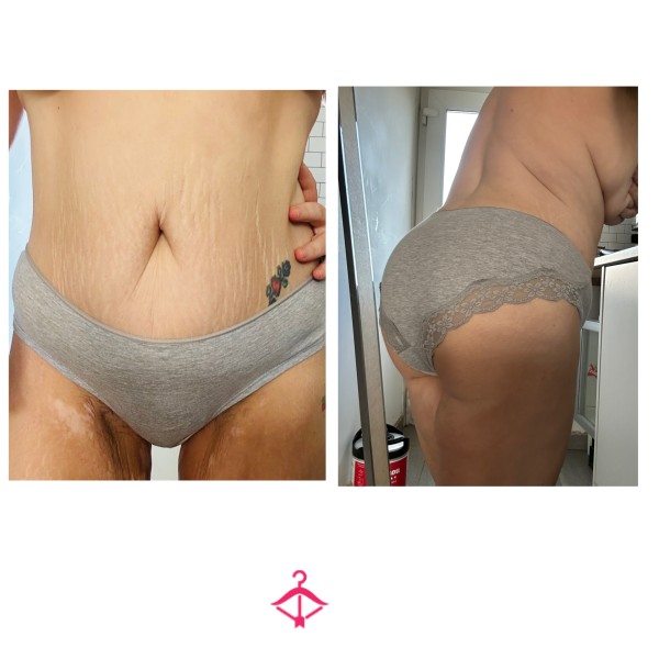 Grey Lace Trim Panties 🫦