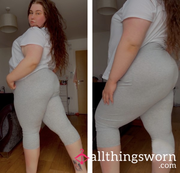 Grey Leggings - 3/4 Length - Worn By BBW