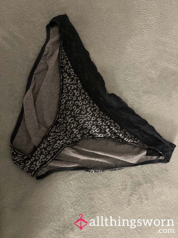 Grey Leopard Print Panties - 36hrs