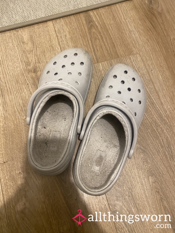Grey Lined Crocs