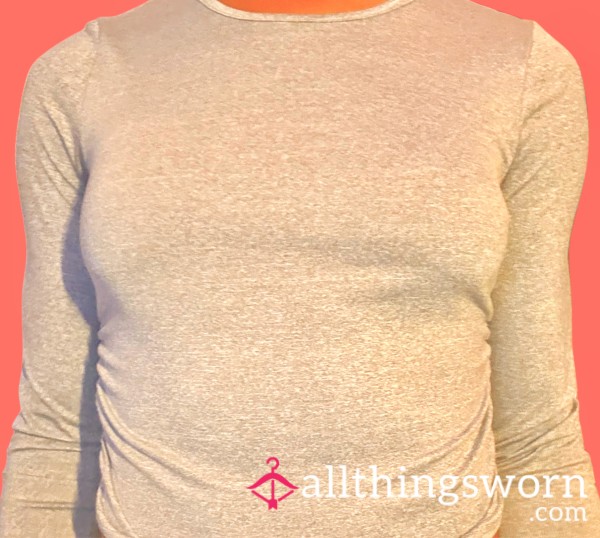 Grey Long Sleeve Everyday Workout Top