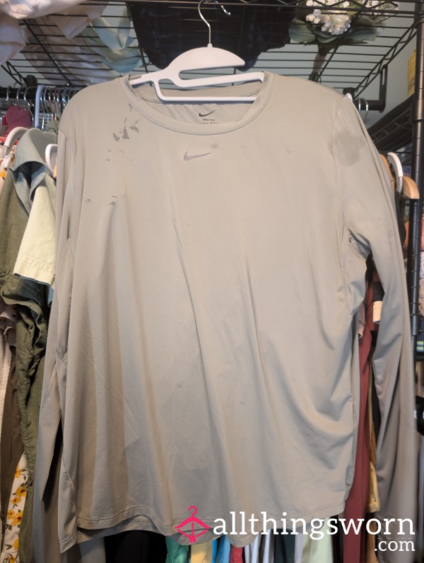 Grey Nike One: Dry Fit W/ Mystery Stains