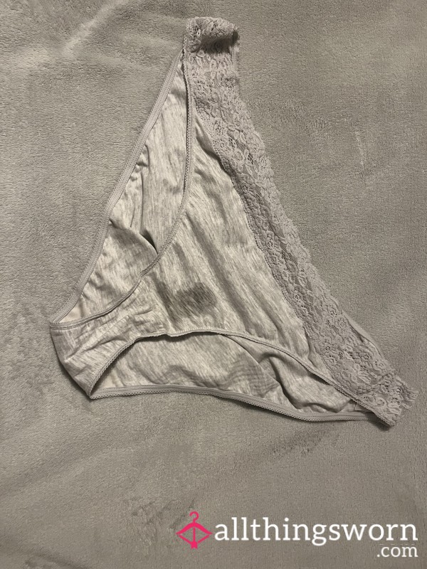 Grey Panties - 72hrs Worn With Juices
