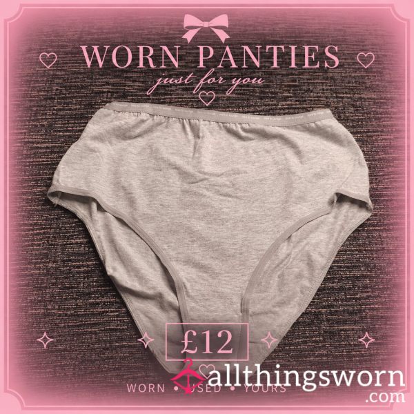 Grey Panties – Worn Just For You 💕