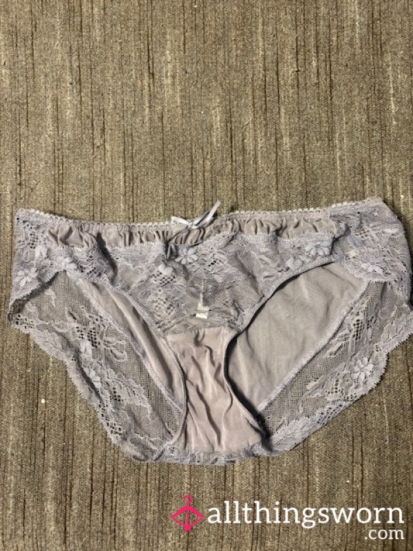 Grey Panty Worn By Petite Redhead For 24 Hour