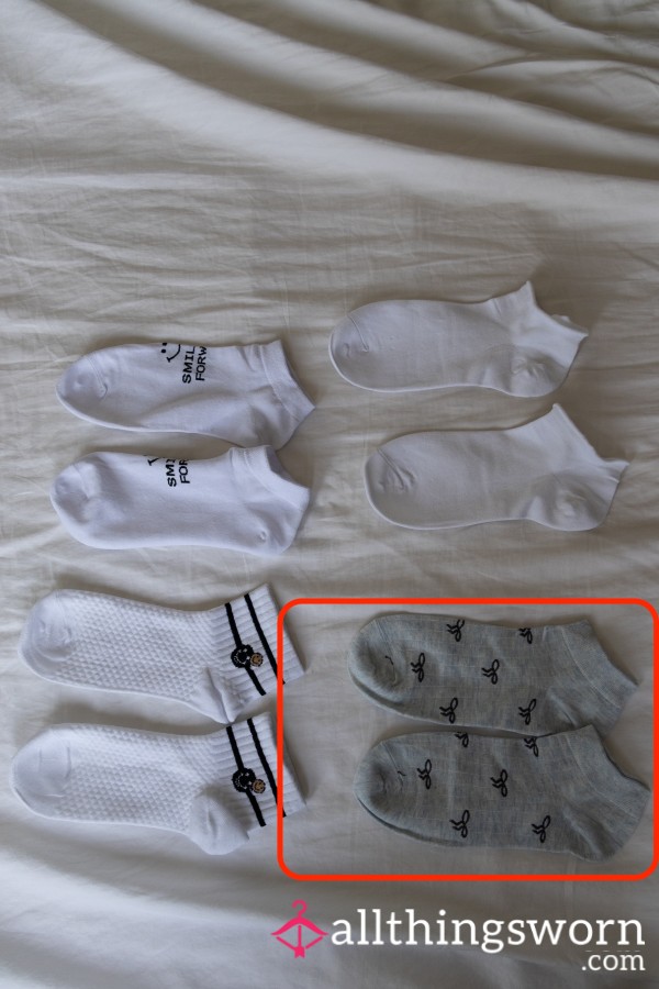 Grey Patterned Socks – Already Worn, Upgrade To Gym, Office Or S** 🧦💦