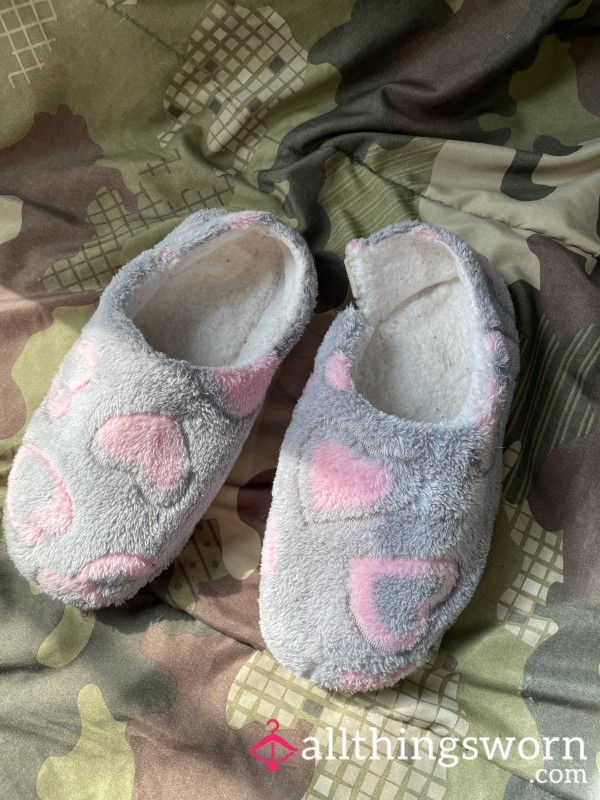Grey & Pink Slippers