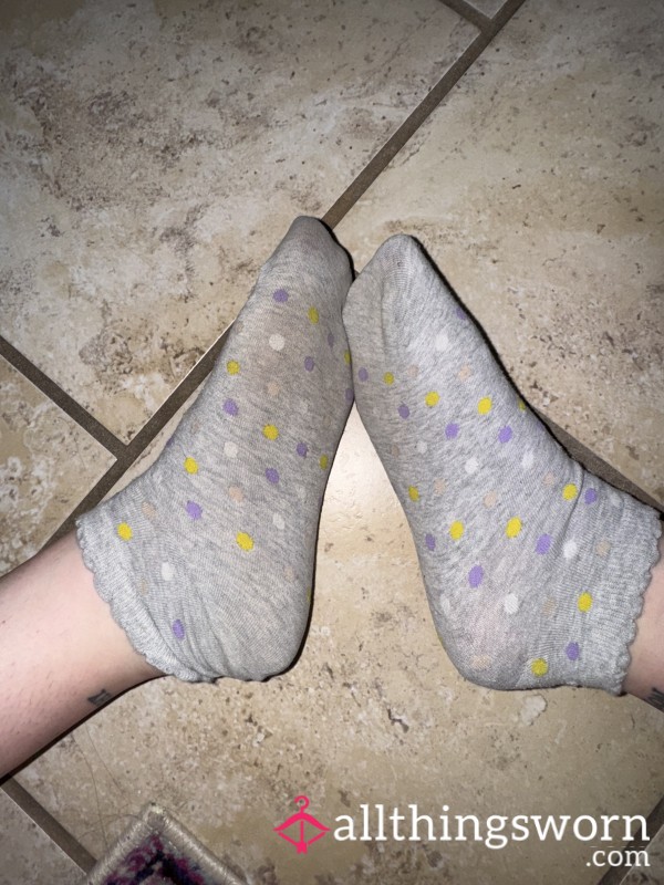 Grey Polka Dot Socks