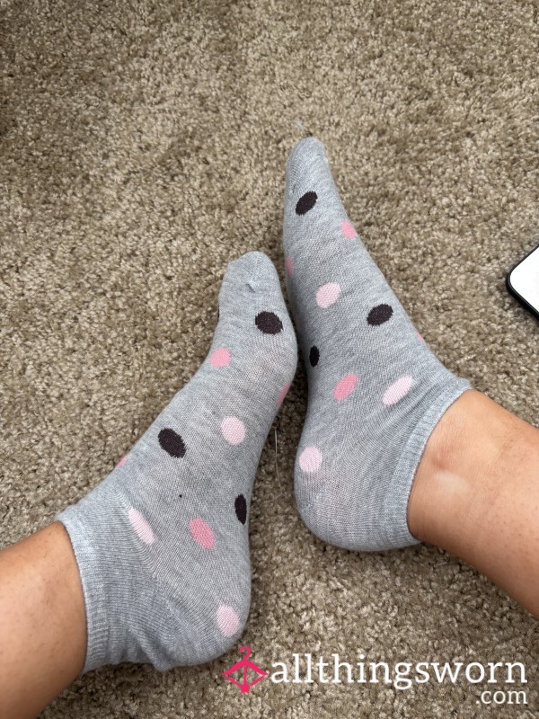 Grey Polka Dot Socks