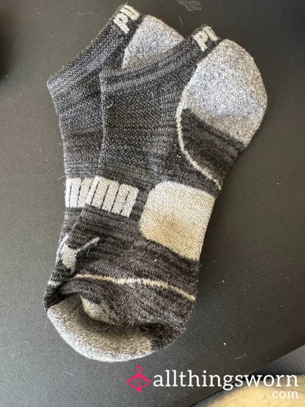 Grey Puma Ankle Socks