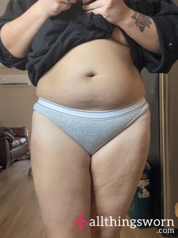 Grey Ribbed Panties