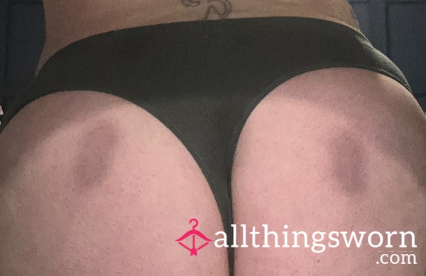 Grey Ribbed Thong