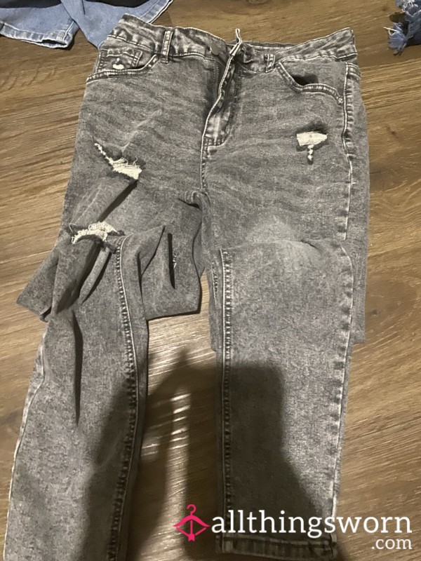 Grey Ripped Jeans