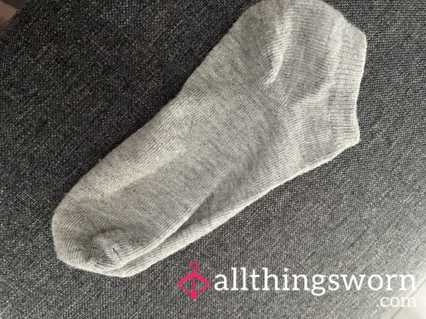 Grey Silky Ankle Socks For You