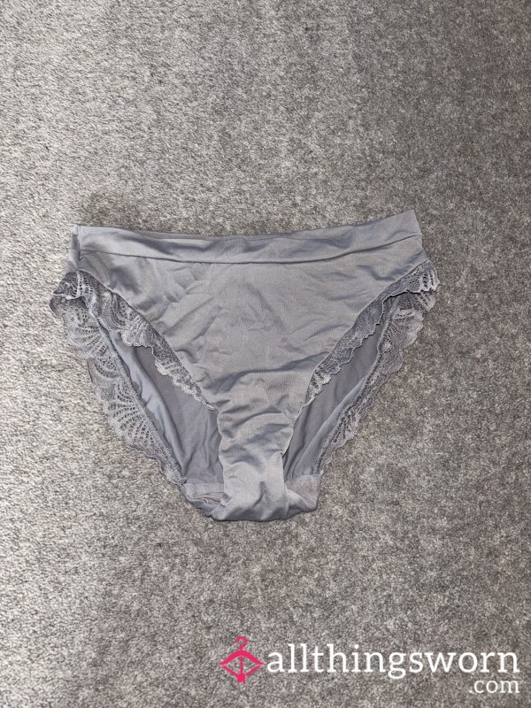 Grey Silky Lace Panty