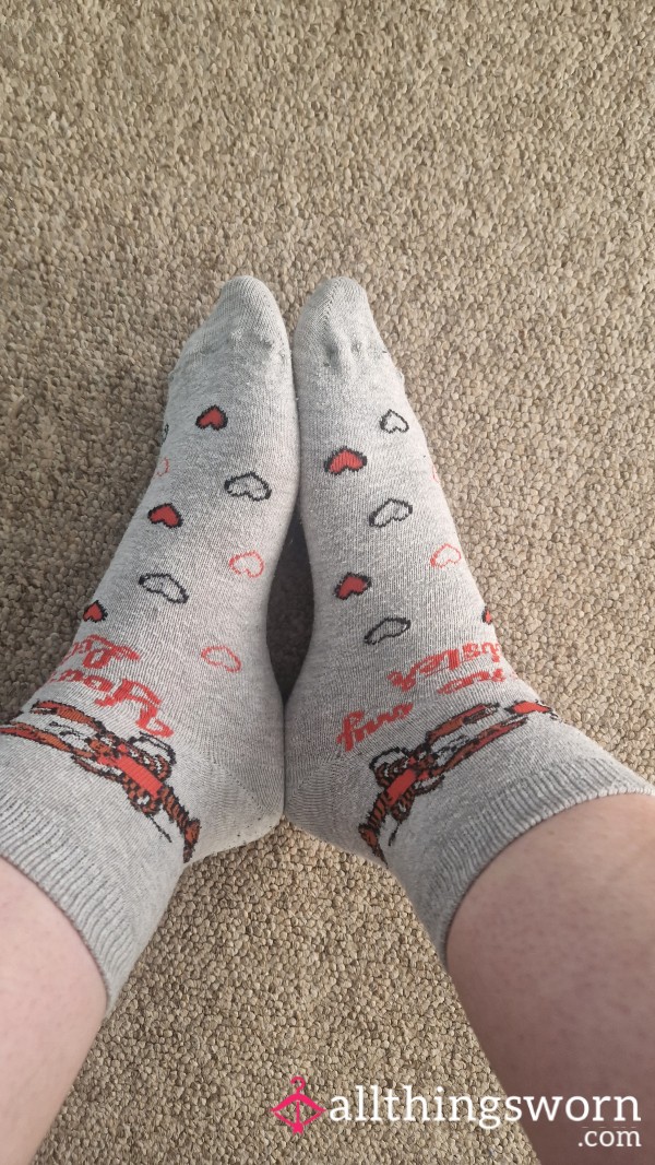 Grey Socks With A Crab Design
