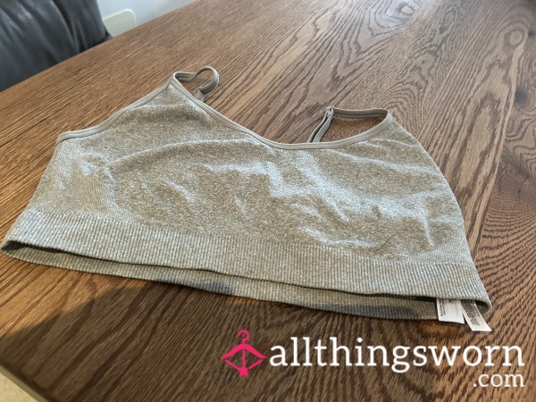 Grey Sports Bra Worn
