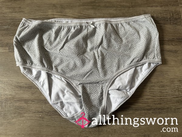 Grey Spotty Full Back Breifs (size1xl)