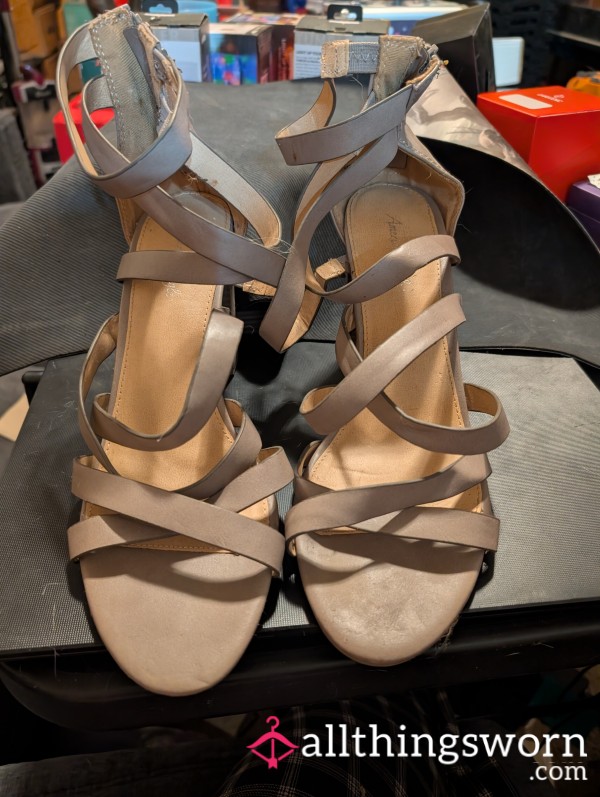 Grey Strappy Heels