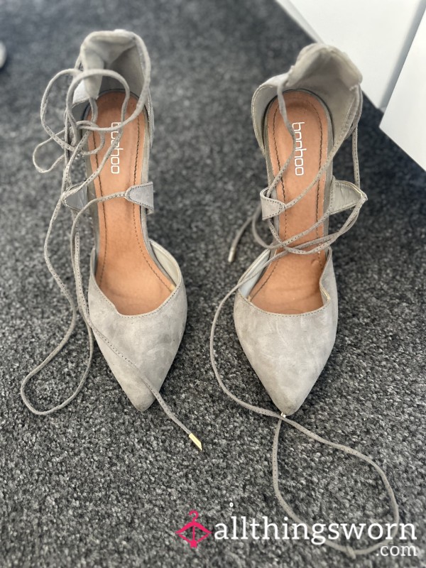Grey Suede Heels