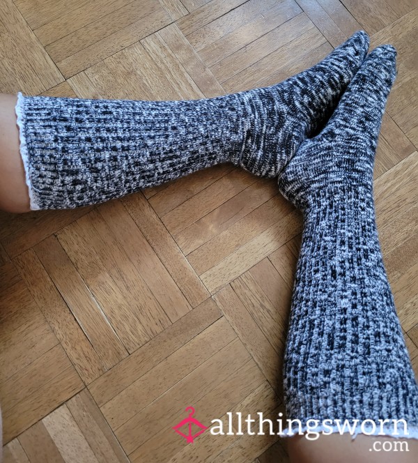 Grey Thigh High Socks