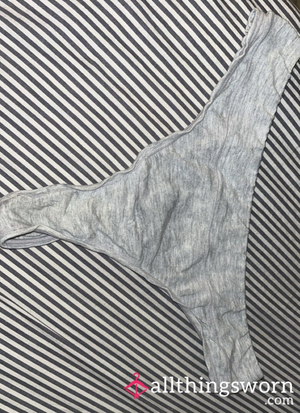 Grey Thong, Very Very Well Used & Stained🩶