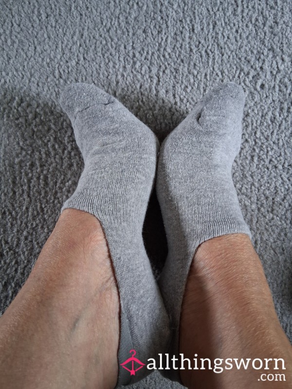 👣Grey Trainer No Show Thick Socks🧦