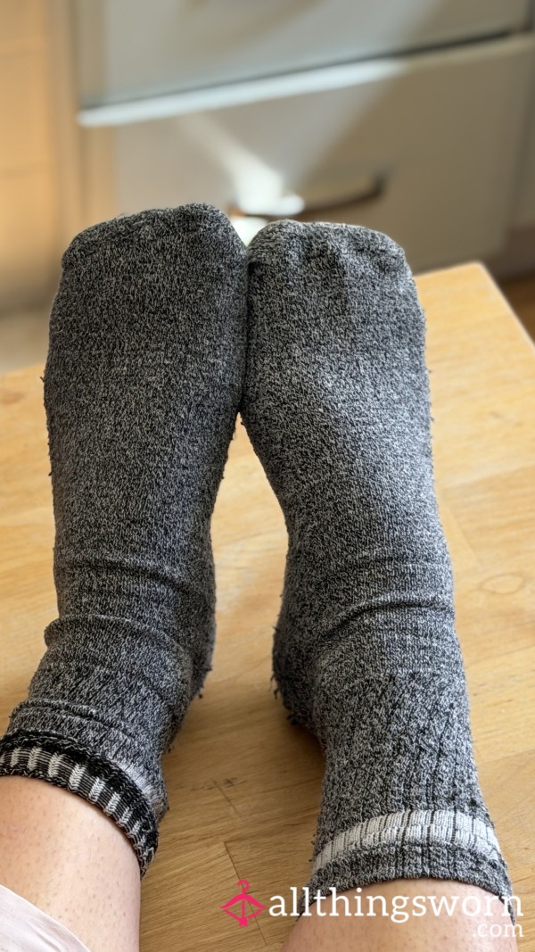 Grey Tube Socks Worn 48 Hrs