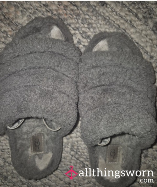 Grey Ugg Tatty Slippers