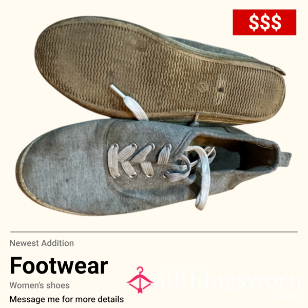 Old And Worn And Smelly Grey Shoes