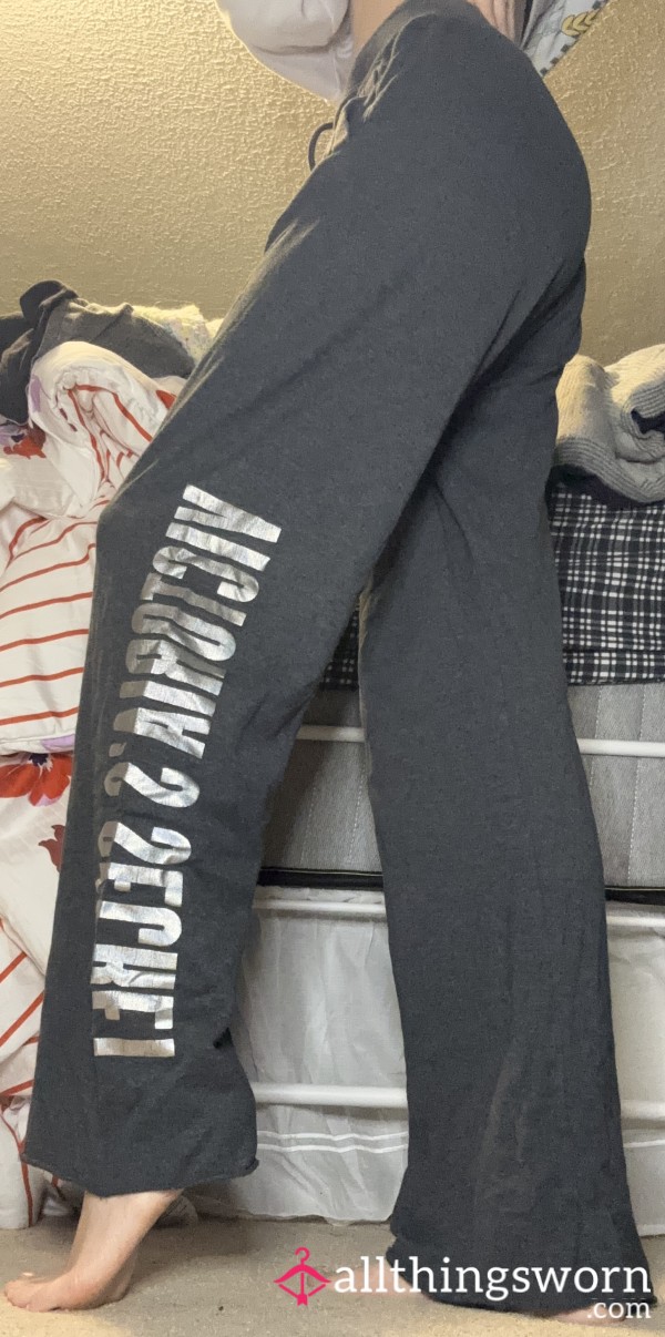 Grey Victoria Secret Angel, Wide Leg Cotton Sweatpants , Old And Well Worn