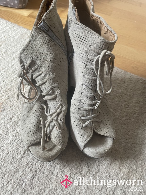Grey Wedge Heel Size 7