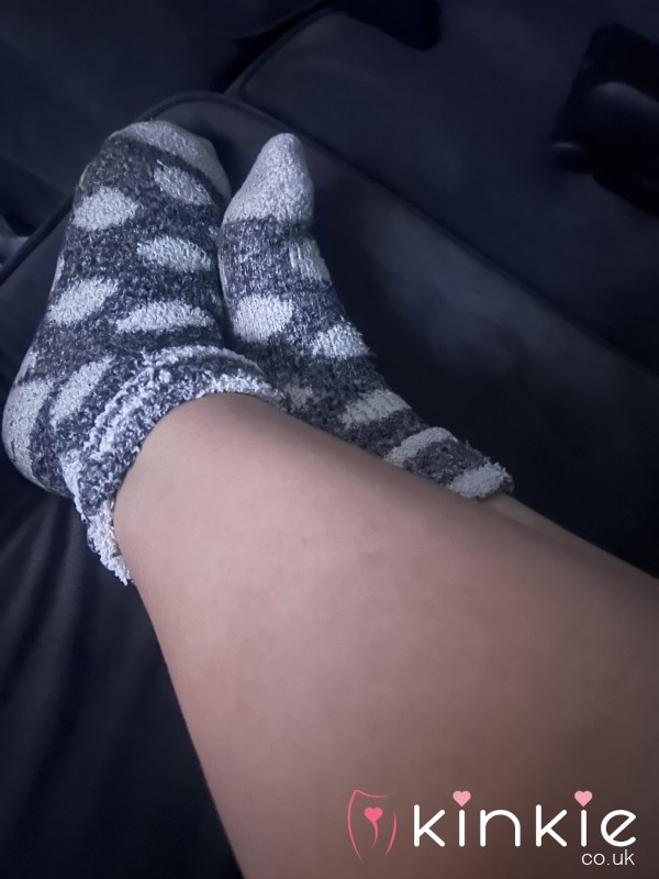 Grey Well Worn Fluffy Socks (48hrs)😉😉
