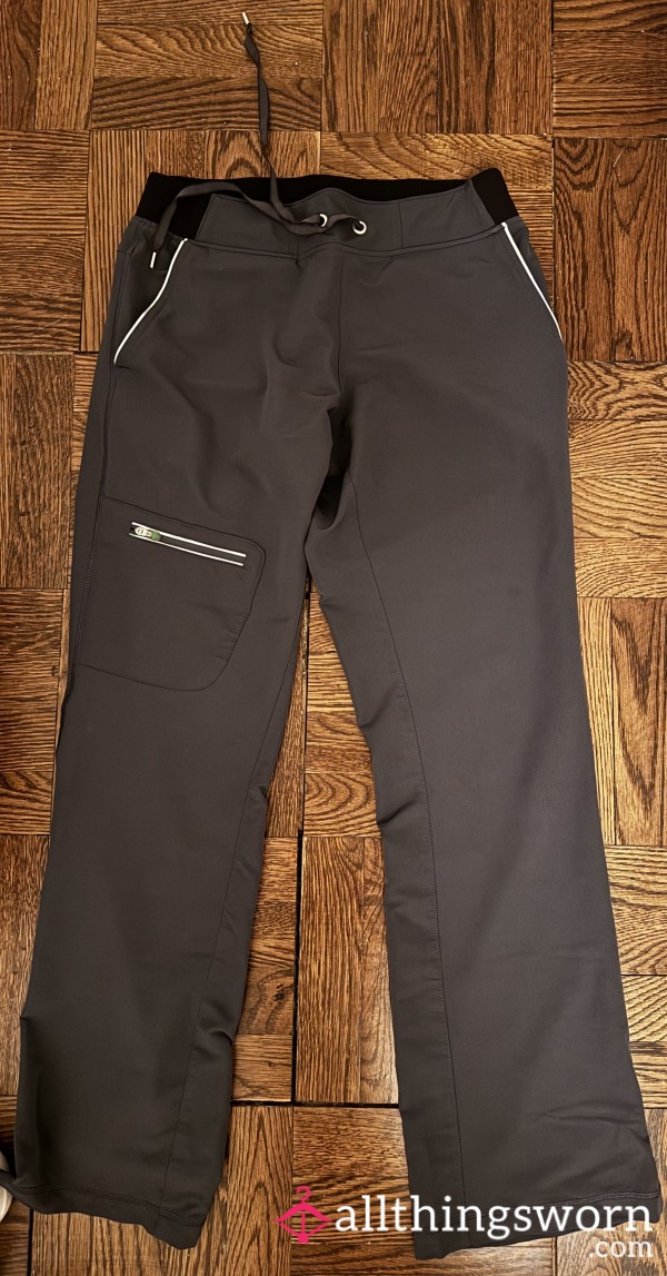 Grey Well Worn Healing Hands Scrubs Pants Size S