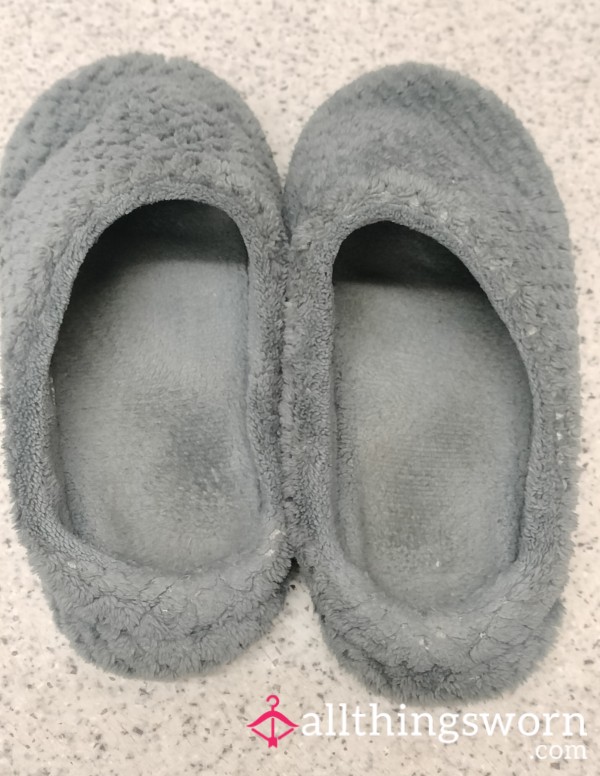 Grey Well-worn Smelly Slippers