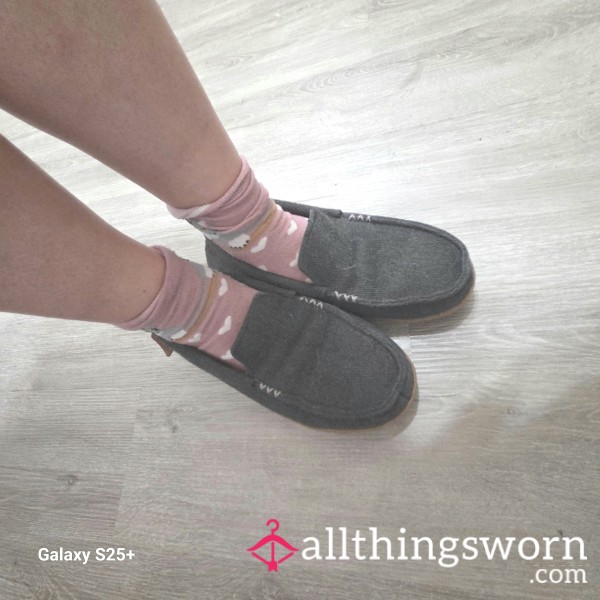 Grey Winter Slipper Shoes