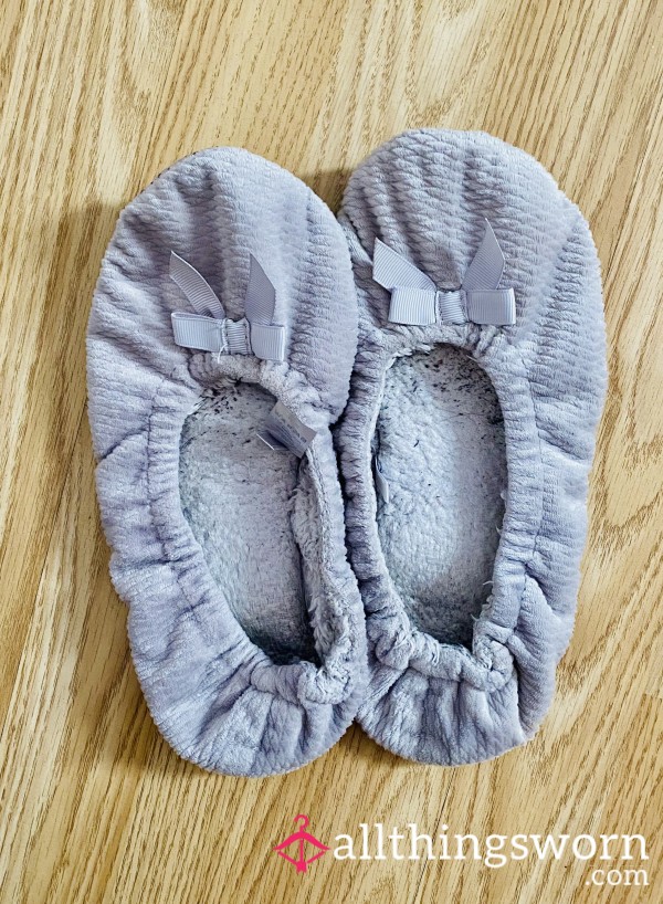 Grey Worn Out Dolly Slippers👣