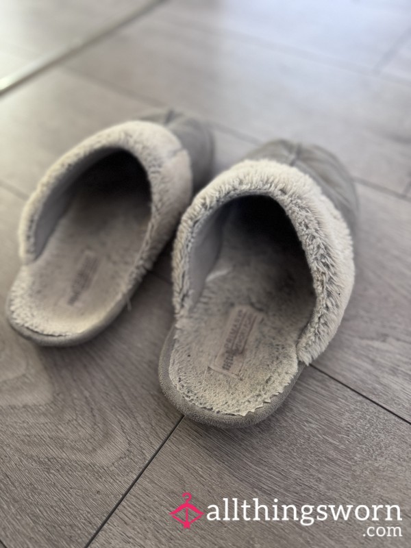 Grey Worn Out Slippers