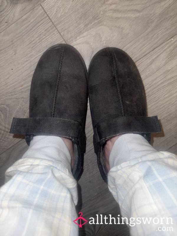 Grey Worn Slippers
