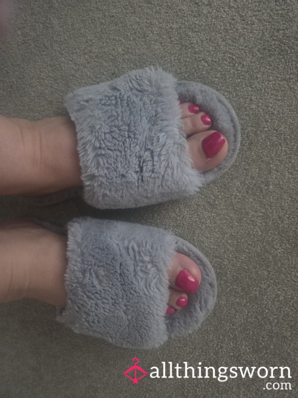 Grey Worn Slippers
