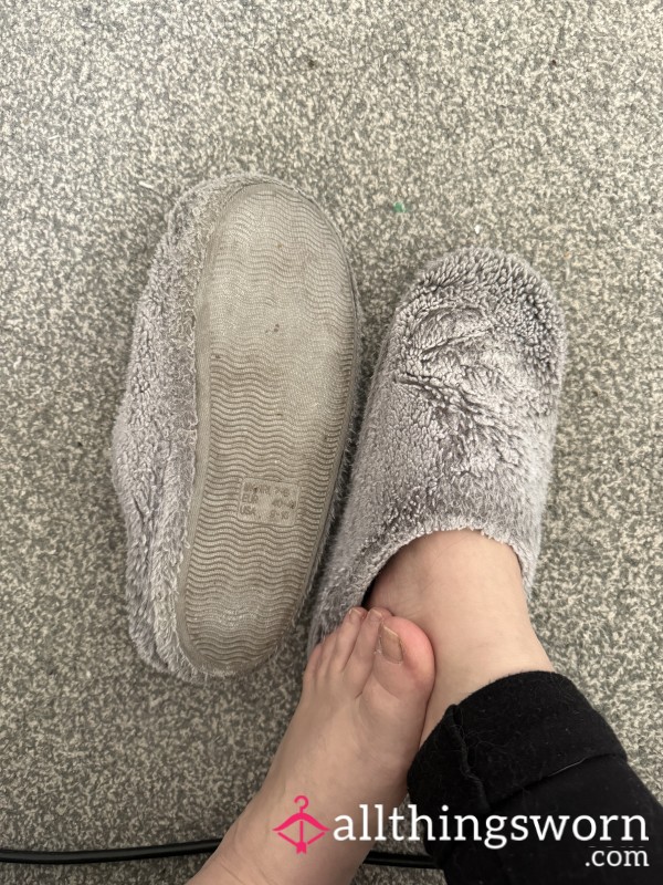 Grey Worn Slippers