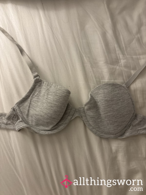 Grey Worn Soft Bra