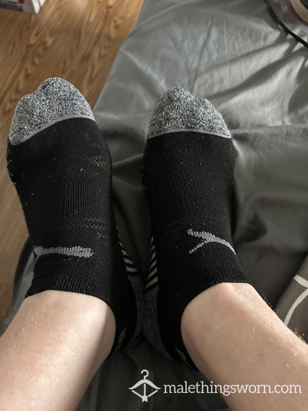 Grey/Black Puma Ankle Socks