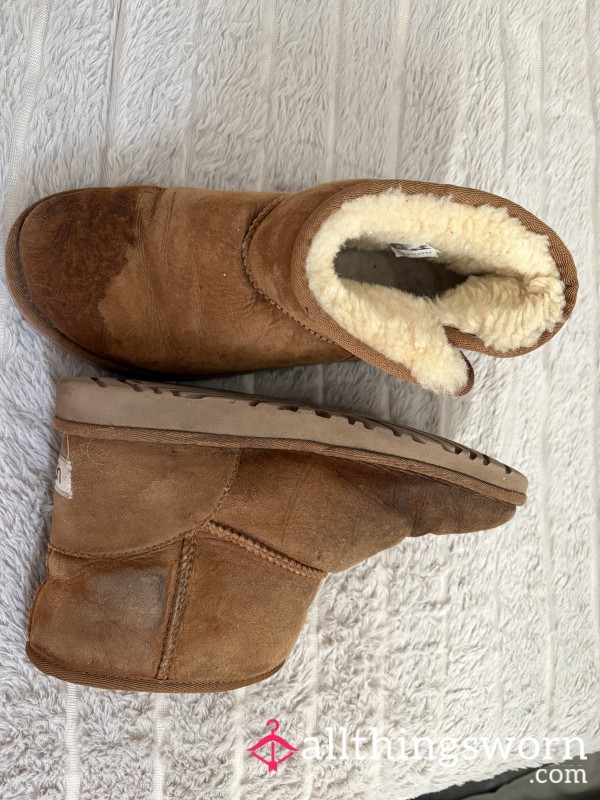 Gross Smelly Mini Ugg Boots Chestnut Size UK5