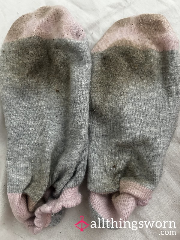 Grubby Smelly Pink And Grey Socks