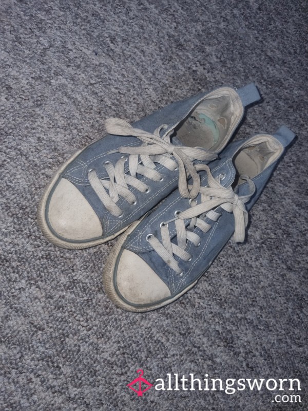 Grubby & Well-Worn Plimsoll Trainers In Blue