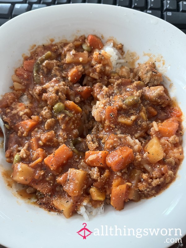 Gumming My Lunch - Beef Stew & Rice